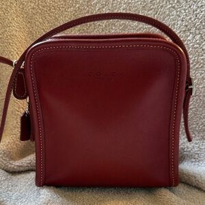 Coach Vintage Made in The USA Burgundy Leather Crossbody Ba